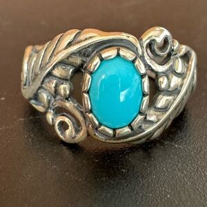 Carolyn Pollack Sterling Silver and Turquoise American West Ring